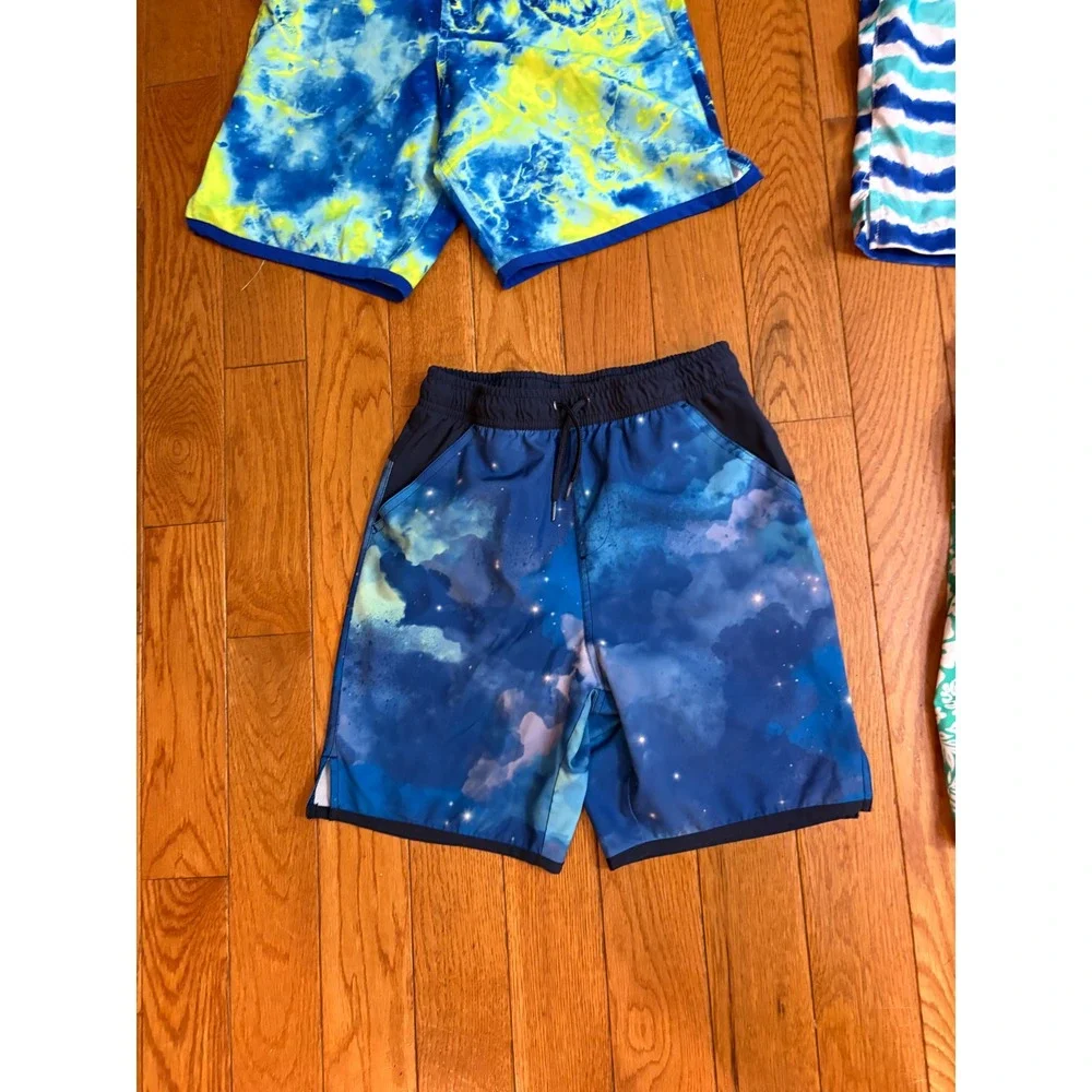 Bundle 4 Boys Swim Trunks Bundle Lands End Wonder Nation Spalding Large & XL